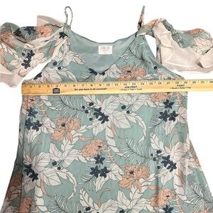 Sienna Sky cold shoulder floral mini dress Large Fairytale Sexy Romanic lined